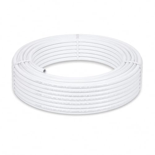 LavaTap 15mm x 50m PEX Barrier Pipe Coil White - WRAS Approved Plastic Plumbing PEX for Hot and Cold Water Heating Systems Push Fit Compatible Copper Pipe Alternative