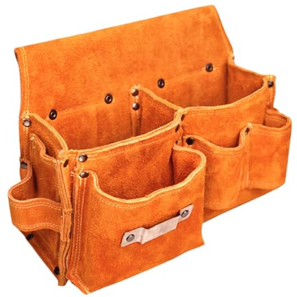 Leder Werkzeugbeutel - Extra Starke Männer Arbeitstasche, Praktische Tragbare Werkzeugaufbewahrung, Widerstandsfähige Multifunktionale Ledertasche | Bauarbeiter Monteure Handwerker Werkstatt Outdoor