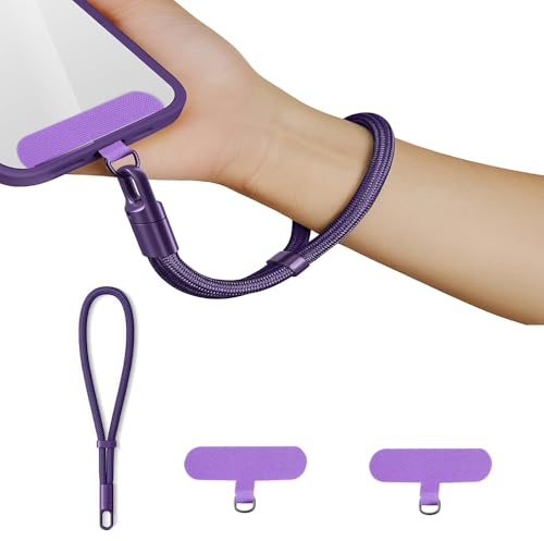 Anfire Handykette Kurz Universal,Multifunktional Handykette Handschlaufe Handy mit 2 Stück Ultradünnem Patch，Anti Verlust Handy Handschlaufe Einstellbares Handyband kurzes verstellbares