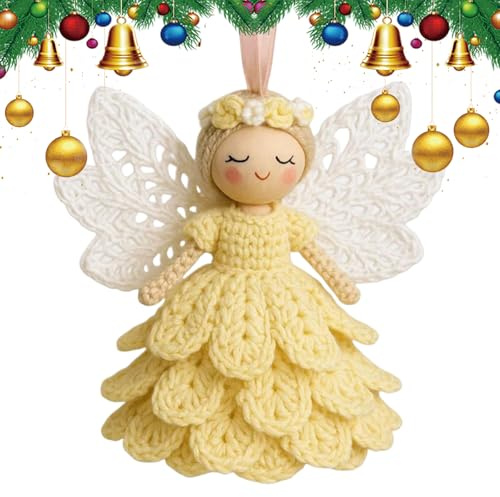 Opilroyn Häkelsets für Erwachsene, Engel-Ornament mit Anleitung (evtl. nicht in deutscher Sprache), komplettes Set für Erwachsene, für Geburtstag, Weihnachten, Urlaub, Teenager, Kinder, Party, Kunst