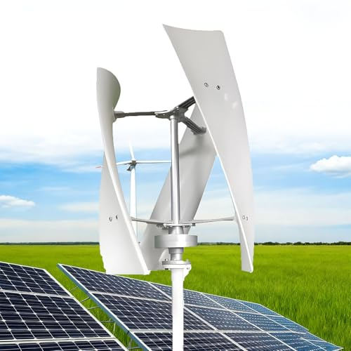 SHUMIAO Aerogenerador De Eje Vertical De 500 W, Kit De Aerogenerador Doméstico, Sistemas Eólico Híbrido con Controlador para Hogar Y Negocios white-24V