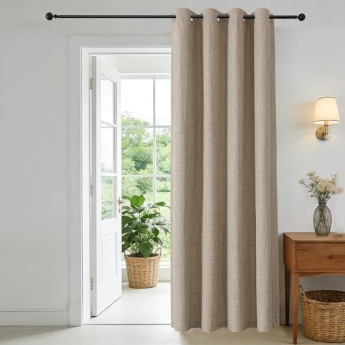 CUCRAF Verdunklungsvorhänge mit Ösen 1 Stück H225 x B140 cm Türvorhang Thermo Vorhänge Blickdicht Kälteschutz für Wohnzimmer Kinderzimmer Schlafzimmer Haustür Vorhang
