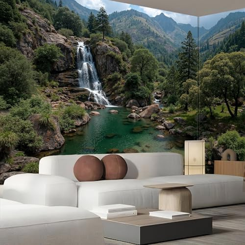 Wasserfälle Seen Wälder Fototapete Naturlandschaft 200X140Cm Tapete Dunkelgrün Tapeten Wanddeko Wohnzimmer Wandbild Moderne Schlafzimmer Wandtapete Ornamente Mustertapete