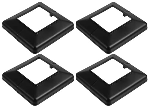 FOMIYES Copertura Base Palo Pvc 80x80 Mm 4 Pezzi, Copribase Ringhiera per Balconi e Terrazze, Rivestimento Decorativo per Montanti Portico, Coperture per Basi Pali Scale Esterne