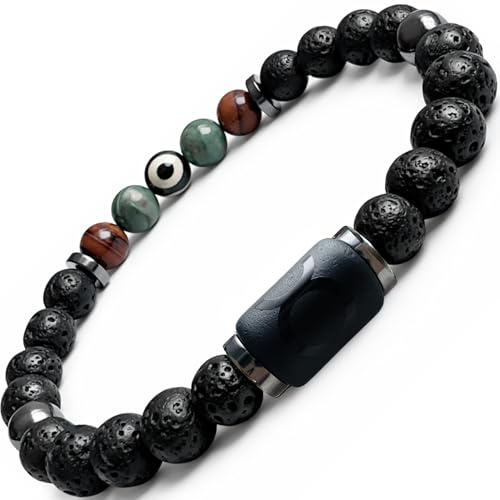 TEJO Herren Sternzeichen Armband mit Natursteinen – Perlenarmband für Männer – Zodiac Schmuck Geschenk für Geburtstag, Alltag & Stil (Stier, M)