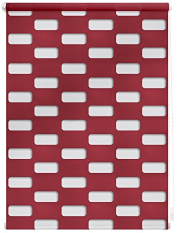 Lichtblick Doppelrollo Klemmfix ohne Bohren, Arena, Blickdicht, Klemmträger-Montage, Sichtschutz, Wandmongtage, Deckenmontage, für Fenster Bordeaux,70 cm x 150 cm (B x L)