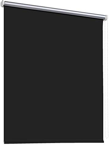 deko-raumshop Thermorollo Verdunkelungsrollo Hitzeschutz Seitenzugrollo Fenster Rollo 11 Farben Breite 60 bis 240 cm Stoff lichtundurchlässig Thermo Beschichtung Weiß Silber (190 x 175 cm/Schwarz)