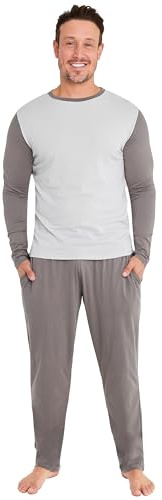 CityComfort Pijamas para Hombre 100% algodón súper Suave para Hombre, Conjunto de Pijamas para Hombre, Ropa de Dormir, Ropa de Estar, chándal (Bota Pierna Corte Gris Carbón, XL)