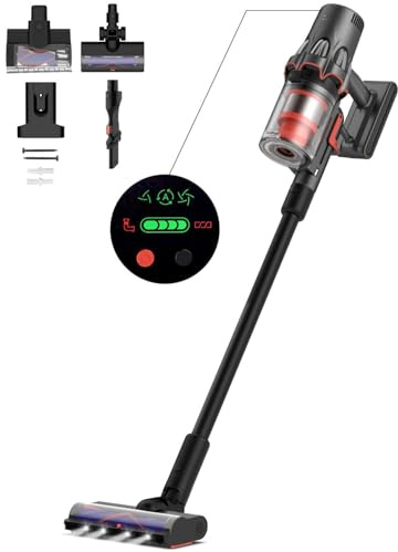 Deerma DEM-T50W Aspirapolvere senza filo 30kPa, 590W con 90 Minuti di Autonomia e Filtro HEPA, Ottimo per Animali e Pavimenti Duri