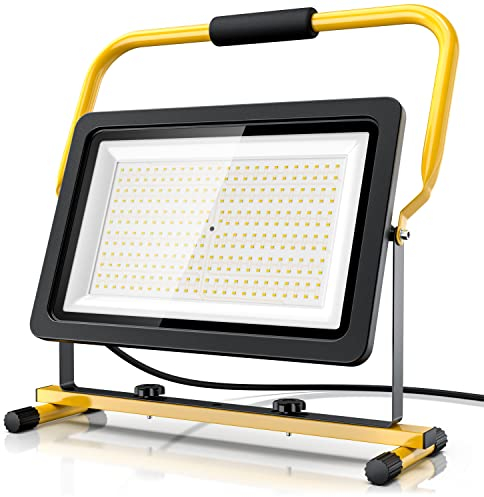 Brandson - 200W LED Baustrahler - Arbeitsscheinwerfer - Bauscheinwerfer - 288 SMD LEDs – 6400k - Standgestell und Tragegriff - 16000 Lumen – 4 m Stromkabel - Metallgehäuse