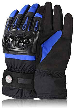 LIONCIANO Gants de Moto, Gants à Écran Tactile Plein pour Femme et Homme, Gants Moto Coupe-Vent et Coupe-Froid pour VTT, Moto Cross, Scooter, Vélo et Autres Sports de Plein Air(Bleu, M)