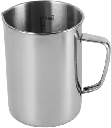 Hemobllo Edelstahl Messbecher 1000 ml – Präzise Skala für Flüssigkeiten & Feststoffe, Rostfrei & Spülmaschinenfest – for Küche, Labor, Cocktailmixing