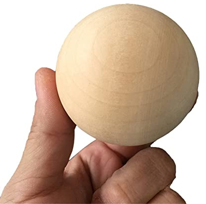 Solid Wooden Round Balls - Unfinished & Painted Decorative Spheres by Untreated Wood