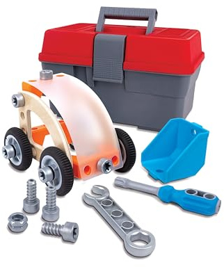 Hape Fahrzeug-Bauset inkl. Aufbewahrungskiste, Konstruktionsspielzeug, ab 3 Jahren