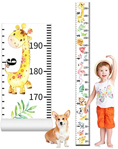 Wachstumstabelle für Kinder,20×200 cm Wachstum Messlatte Aufrollbare,Größentabelle Messlatte Kinder,Dekorative Höhe Wachstum Diagramm,Wachstum Messlatte Wandbehang,für Kinderzimmer,Wanddekoration