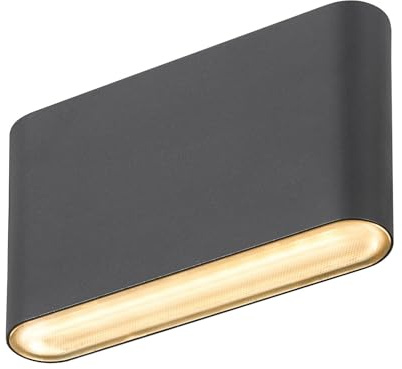 SLV OVAL 14 UP/DOWN | Wandaufbauleuchte, Außenleuchte, Außenbeleuchtung von Wänden und Hauseingang | 2700/3000K, 6W, schwarz