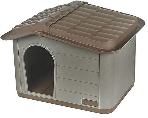 Small or Large Heavy Duty Easy Assembly Plastic Dog House Kennel Shelter Durable Indoor Outdoor Garden Patio (Small)