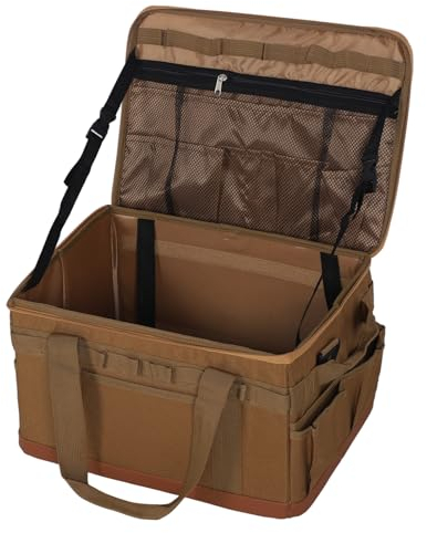 Fockety Camping-Aufbewahrungstasche, Großes Fassungsvermögen 30 L Grill- und Picknicktaschen-Organizer Hartes Design Zusammenklappbar Kofferraum-Organizer Mehrzweck-Taktische Taschen