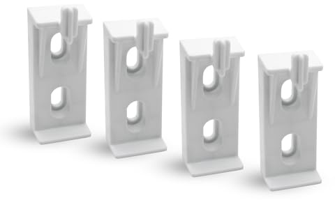 DOJA Barcelona Radiator Wall Mount, Nylon Radiator Bracket - Pack of 4 - 100x90mm - Mounting Brackets, Electric Bracket, Column Radiator Holders with Plastic Clip and Wall Fixings