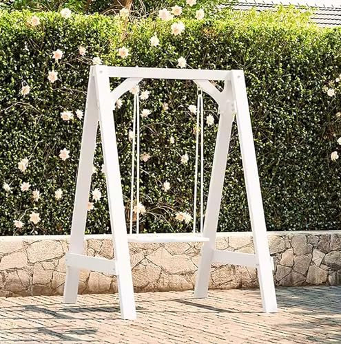 LZAHSH Wooden Swings Set With Frame,169 * 125 * 120cm Garden Swings Set Casual Single Adults And Children Swing Set Safe And Secure, For Indoor/Outdoor