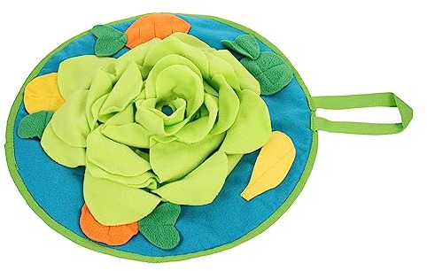 BESPORTBLE Kaninchen Und Hamster Schnüffelmatte Aus Langlebigem Material Interaktive Futtermatte Zum Training des Geruchssinns Energiespendend Für Kleine Haustiere Grünes Blumen-Design Pflege