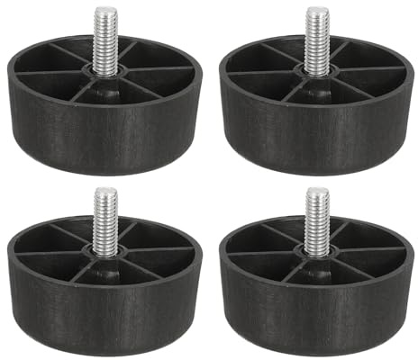 sourcing map 6 Pcs M8 x 1 x 2.4 Inch Furniture Legs, Plastic Sofa Couch Legs Tapered Replacement Legs Tapered Feet for Chair Sofa Dresser Cabinets Bed, Black