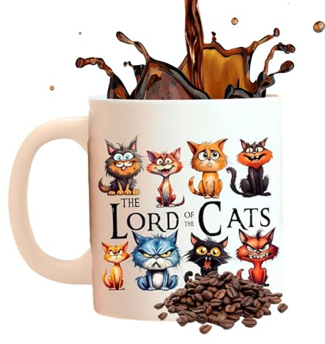 Niedliche Tiertasse, Tier-Kaffeetasse – Porzellantasse, Keramik-Kaffeetasse für Milch, Tee, Wasser, 350 ml Trinkbecher, Katzen-Hunde-Muster, Teetassen