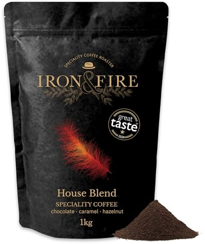 House Blend Speciality Coffee Cafetiere/French Press Grind 1kg - Rich South American Single-Origin, Nutty and Chocolate Notes, Ideal for French Press & Versatile Brewing - IRON & FIRE