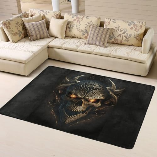 Alfombras de área para decoración de sala de estar, alfombras lavables de metal suave para dormitorio, sala de estar, 63 x 48 pulgadas