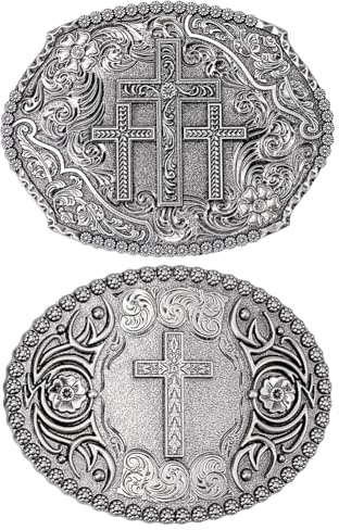 FREEBLOSS 2 Stück Cowboy Gürtelschnalle Für Männer Kreuz Gürtelschnallen Western Cowboy Gürtelschnalle Western Gürtelschnalle Faith Gürtelschnalle Kreuz Western Gürtelschnallen