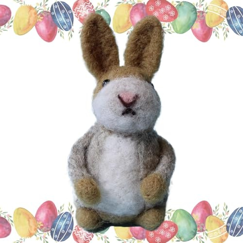 filzkaninchen | handgemachte häkeln tiere, niedlicher filzkaninchen trägt bunte mäntel, füllung für osterkörbe, tierhandwerk für die domest dekoration