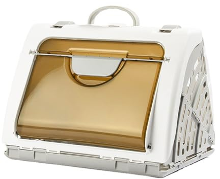 STGBCST Faltbar Katzen Tasche Katze Katzentransportbox Kunststoff Katzenbox Transporttasche Katzen Tragebox 42x36.5x35.5cm, für kleine Hunde Katzen, ideal für Auto Reise Tiertransportbox (Stil 1)