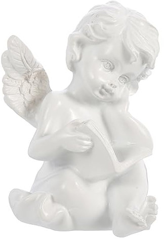 Alipis Weißer Resin Engel Dekofigur Tisch Ornament Kreative Handarbeit Leicht Realistisch Friedvolle Wohnhaus Dekoration Geschenkidee Für Zuhause Büro Bar