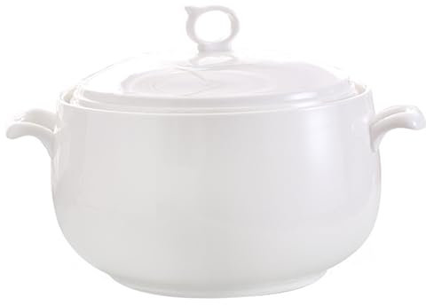 Générique Soupière Bol Avec Couvercle 3000 Ml De Soupe Tureen Avec Poignées Doubles Bol Avec Couvercle Et Anneau Rond À Soupe En Céramique Service Pour La Cuisine Ustensile Ustensile Accessoire