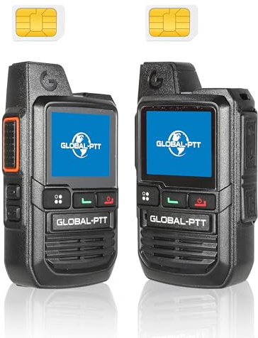 2-Pack 4G LTE Walkie-Talkies mit SIM-Karten – Handheld-PoC-Funkgeräte mit unbegrenzter Reichweite – Wiederaufladbare PTT (Push-to-Talk) Funkgeräte über Mobilfunk für Langstrecken