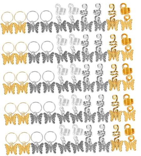 PACKOVE 60 Piezas Accesorios para Trenzas de Pelo con Diseño de Joyas de Cabello para Mujeres Adornos y para Dreadlocks y Trenzas para