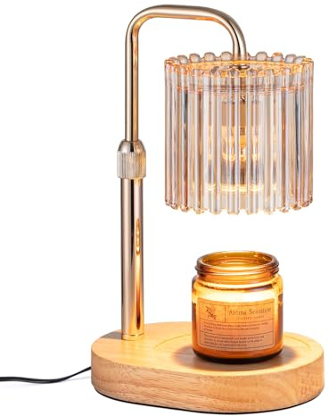 Staymoment Gold Candle Warmer mit Timer, Elektrische Duftlampe für Wachs | Kerzenwärmer Lampe für Duftkerzen, mit Dimmer, Höhenverstellbar, Geschenke für Frauen, moderne Wohnzimmer Deko