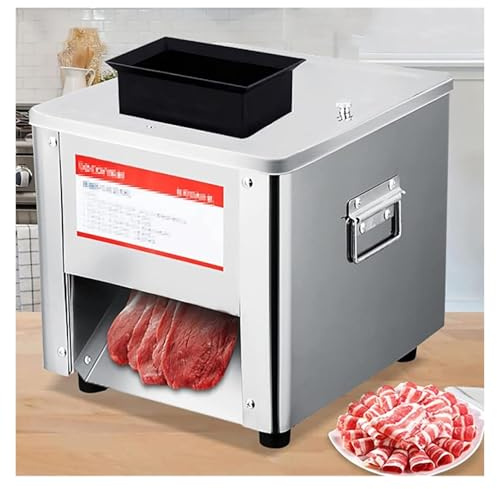 Star Corundum 850W 200kg/H Meat Cube Cutter, trancheuse à viande commerciale, trancheuse électrique en acier inoxydable, pour poulet, poisson, bœuf, légumes,220V-13mm