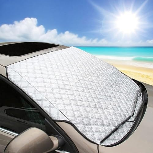 Sprießen Copertura Parabrezza Auto, Protezione Parabrezza Auto Antighiaccio Contro Neve,Coperture Pieghevoli del Parabrezza, Adatto La Maggior Parte dei Veicoli（157×125 CM）