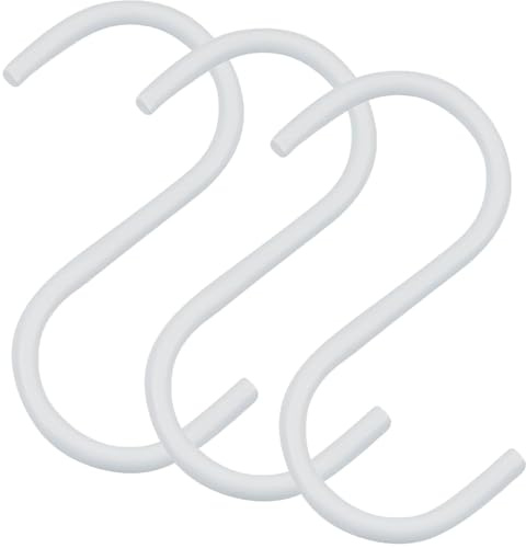 SOTECH 3er Set S-Haken Weiß Satin pulverbeschichtet für Rundstäbe bis Ø 30 mm für Garderoben, Küchenreling, Kleiderstangen uvm.