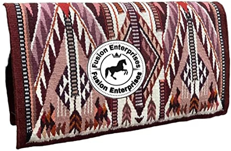 EQUIGEAR Western Show Horse Satteldecke aus neuseeländischer Wolle, Western-Design, handgefertigte Satteldecke, Wollpolster, Sensor Flex (Anpassung möglich) HM-99 (34 x 42)