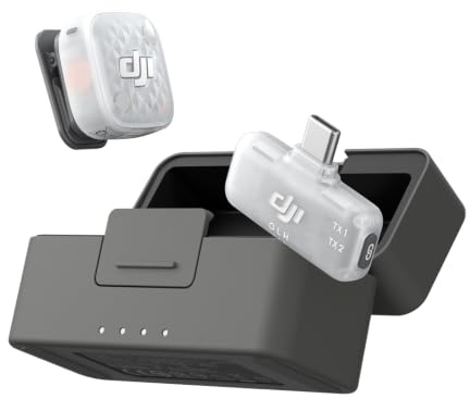 DJI Mic Mini 2S (1 TX+1 RX móvil+estuche), cancelación de ruido con IA | Micrófono para iPhone, almacenamiento interno 28 h, grabación interna flotante 32 bits, ligero y compacto, conexión OsmoAudio