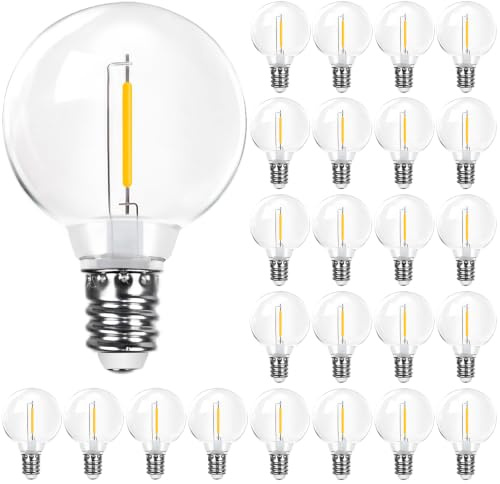 ROMANJOY Bombillas LED G40 para Guirnaldas 24V y Solares, 25 Unidades