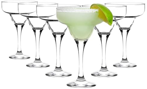 Rink Drink Pointe Boire Margarita Lunettes - Partie de Style Classique Barware Buvant dans Une boîte-Cadeau - Coffre-Fort de Lave-Vaisselle - 295ml - Clear - Pack de 6