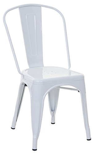 Mendler Stuhl HWC-A73, Bistrostuhl Stapelstuhl, Metall Industriedesign stapelbar - weiß
