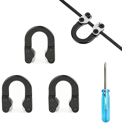 SHARROW 3 Stück Bogenschießen D Loop Metall Ring Aluminium U Nock Bogensehnen Release Schnalle Hilfe Compoundbogen Jagd Zubehör