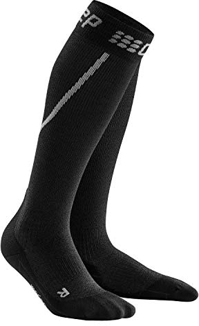 CEP – Winter Run Socks, Laufsocken in grau/schwarz, Größe II für Damen, Kompressionsstrümpfe Made by medi
