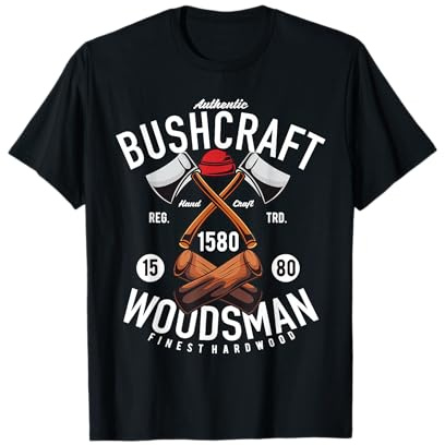 Bushcraft Axe Wilderness Outdoor Survival Hiking Gift Idea T-Shirt