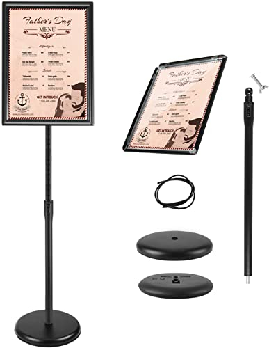 Mutualsign Infoständer A3 Aluminium Plakatständer Höhenverstellbar Posterständer Informationsständer Präsentationsständer Werbeständer. (Schwarz)