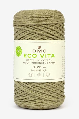 DMC Eco Vita 4, Green Crochet Knitting Macrame Yarn, 250g